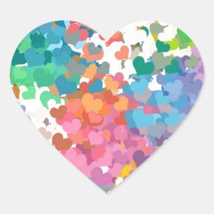 Pastel Confetti Hearts Herz-Aufkleber
