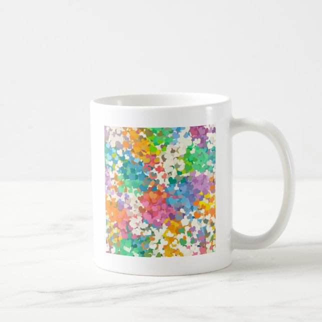 Pastel Confetti Hearts Kaffeetasse (Rechts)