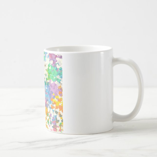 Pastel Confetti Hearts Kaffeetasse (Rechts)