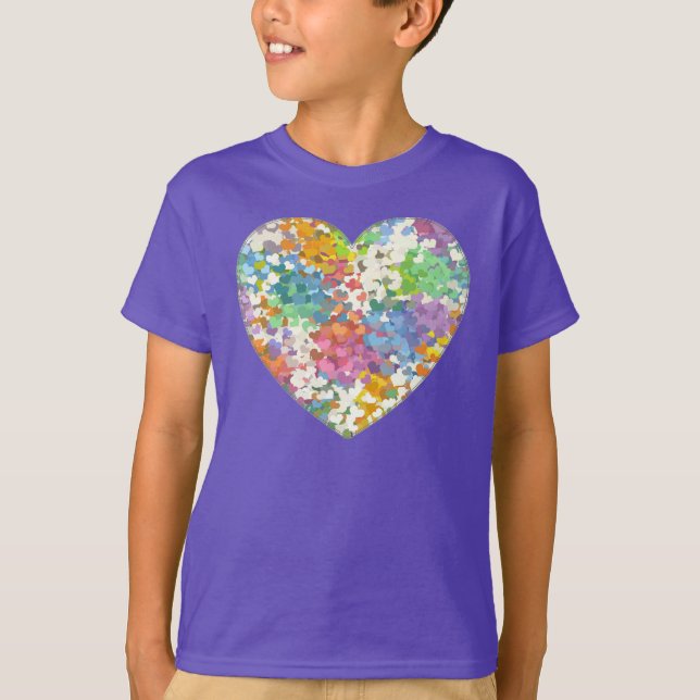 Pastel Confetti Hearts Lila T - Shirt (Vorderseite)