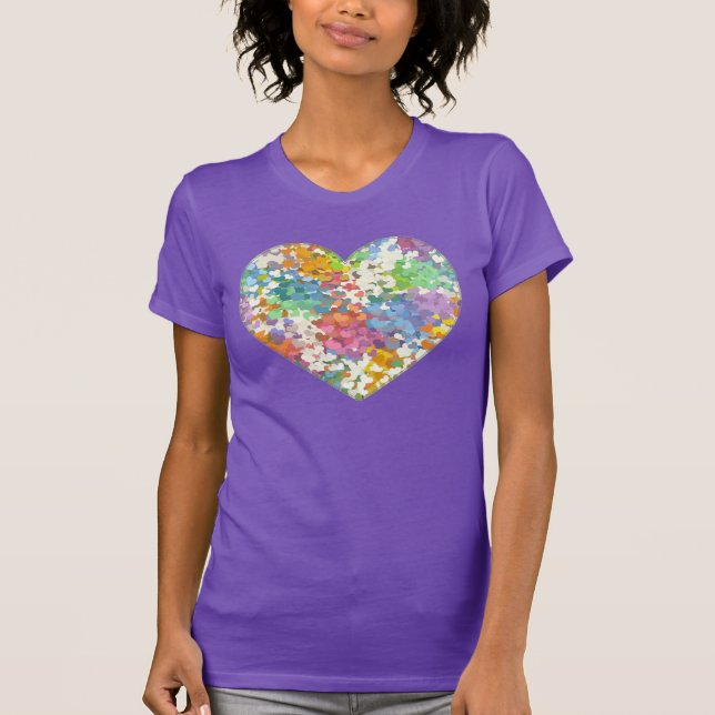 Pastel Confetti Hearts Lila T - Shirt (Vorderseite)