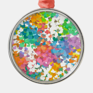 Pastel Confetti Hearts Ornament Aus Metall