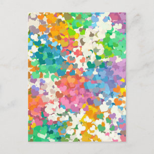 Pastel Confetti Hearts Postkarte