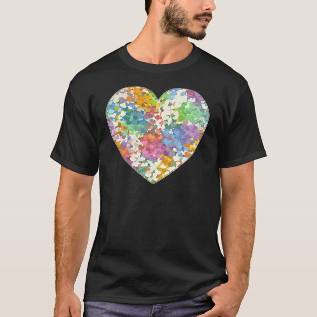 Pastel Confetti Hearts T-Shirt (Vorderseite)