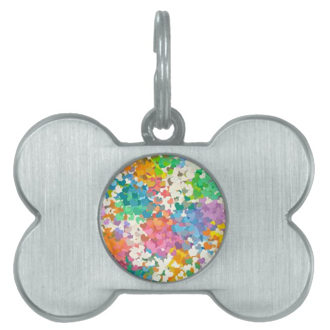 Pastel Confetti Hearts Tiermarke (Vorderseite)