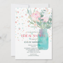 Pastel Confetti Mason Jar Brautparty Einladung