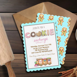 Pastel-Cookie-Austausch-Einladung, Holiday-Baking- Einladung