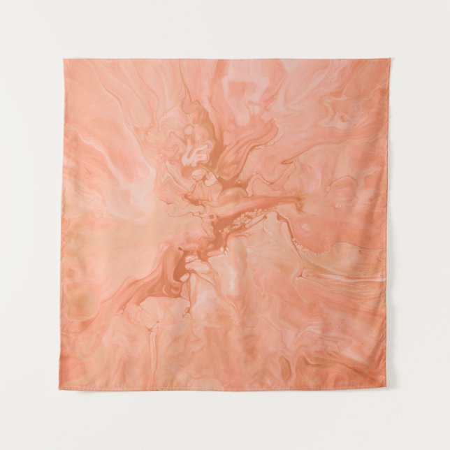 PASTEL CORAL ABSTRAKT ILLUSTRATION WANDTEPPICH (Vorderseite)