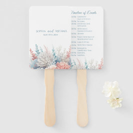 Pastel Coral Reef Beach Hochzeitsprogramm Fächer