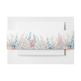 Pastel Coral Reef Beach Wedding- Einladungsbanderole
