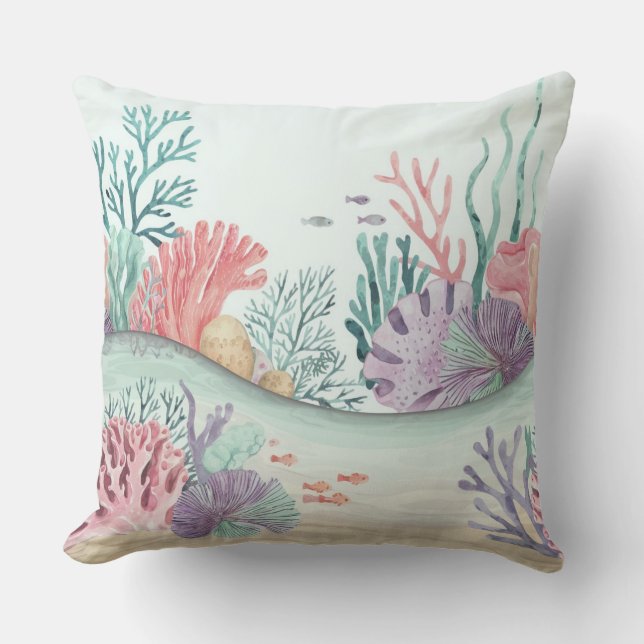 Pastel Coral Reef Kissen (Vorderseite)