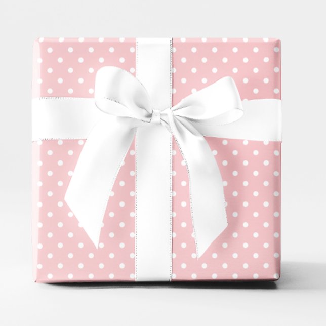 Pastel Coral und White Small Polka Dot Geschenkpapier (Pastel Coral and White Small Polka Dot Wrapping Paper)