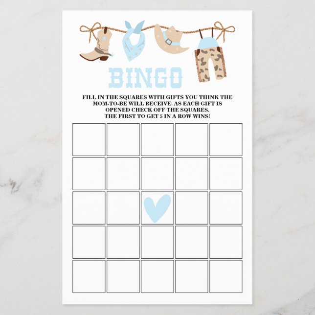 Pastel Cowboy Baby Showspiele Flyer (Vorne)