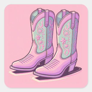 Pastel Cowgirl Stiefts Sticker