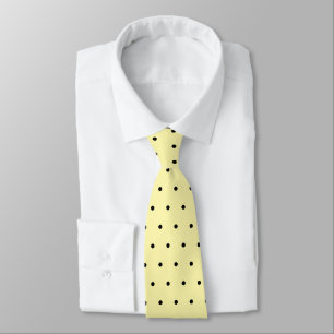 Pastel Cream Black Polka Dots Krawatte