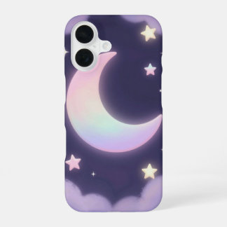 Pastel Crescent Moon and Stars Phone Case iPhone 16 Hülle