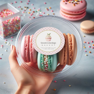 Pastel Cupcake Bäckerei Confection Süßigkeiten Runder Aufkleber