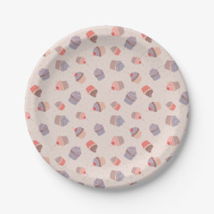 Pastel Cupcake Confetti Geburtstagsparty Teller