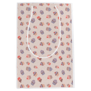Pastel Cupcake Confetti Muster Geburtstagsgeschenk Mittlere Geschenktüte