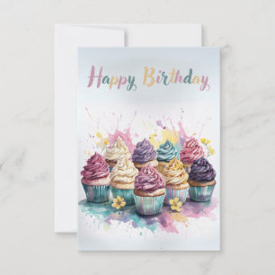 Pastel Cupcake Geburtstagskarte Karte