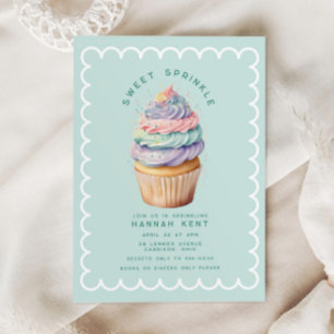 Pastel Cupcake Sweet Baby Dusche Sprinkle Einladung
