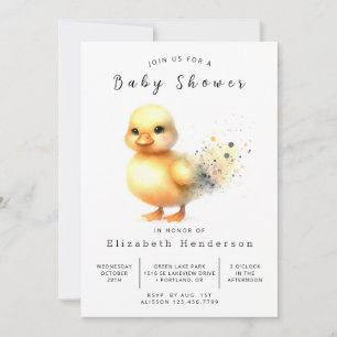 Pastel Custom Duck Baby Duck Einladung