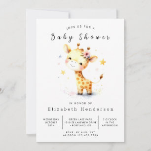 Pastel Custom Giraffe Baby Dusche Einladung