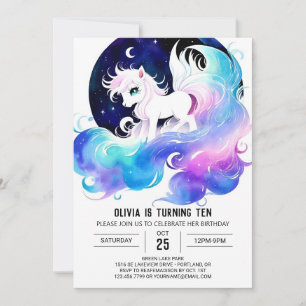 Pastel Custom Horse Geburtstag Einladung
