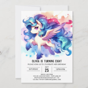 Pastel Custom Horse Geburtstag Einladung