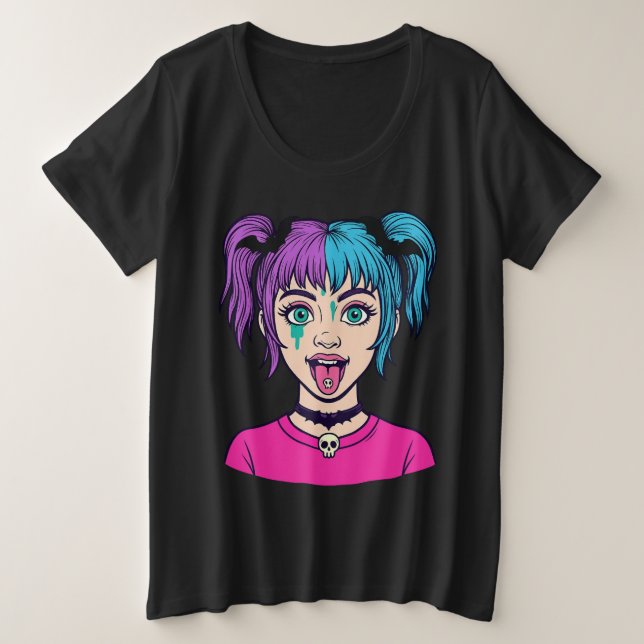 Pastel cute girl cartoon style T-Shirt (Design vorne)