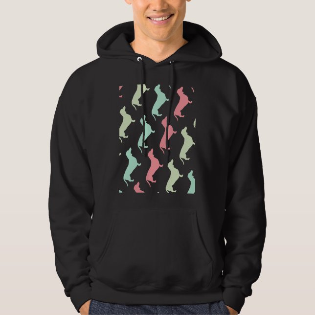 Pastel-Dackel-Hundemuster Hoodie (Vorderseite)