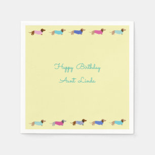 Pastel Dackel Paper Party Napkins Serviette
