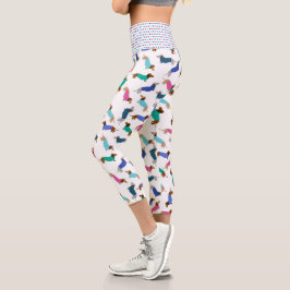 Pastel-Dackeln und Polka Dot Capri Leggings