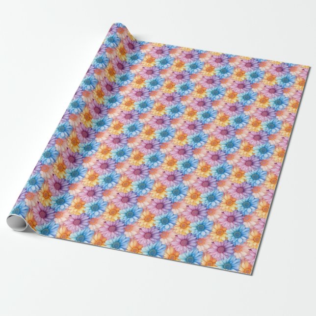 Pastel Daisies Geschenkpapier (Ungerollt)