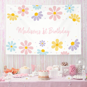Pastel Daisy Blume Geburtstag Banner