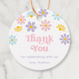Pastel Daisy Blume Geburtstag Geschenkanhänger