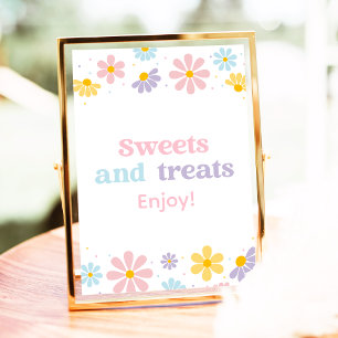 Pastel Daisy Blume Geburtstagsfeiern Leckerei unte Poster