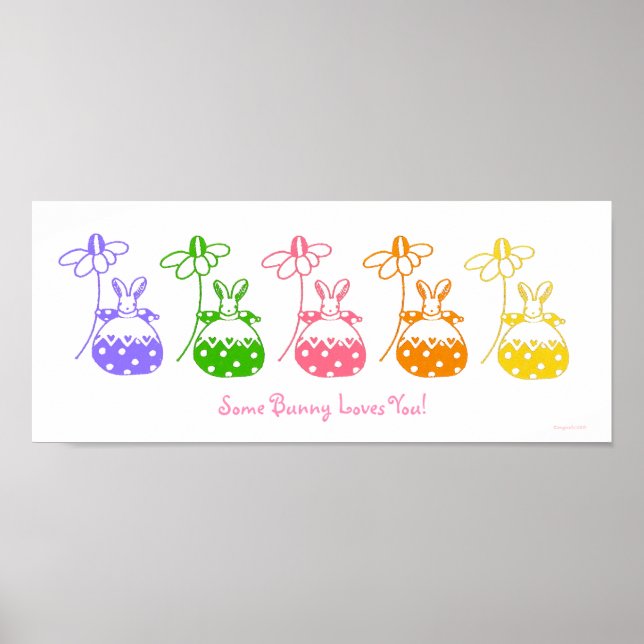 Pastel Daisy Bunny Poster (Vorne)