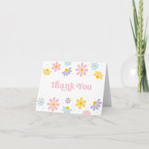 Pastel Daisy First Geburtstag Dankeskarte