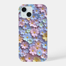 Pastel Daisy Floral Phone Case mit 3D-Design
