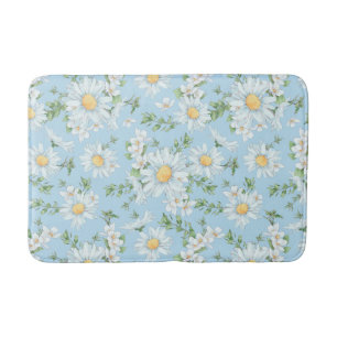 Pastel Daisy Flower Garden Muster Badematte