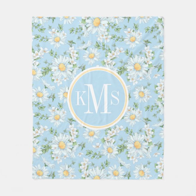 Pastel Daisy Flower Garden Muster Fleecedecke (Vorderseite)