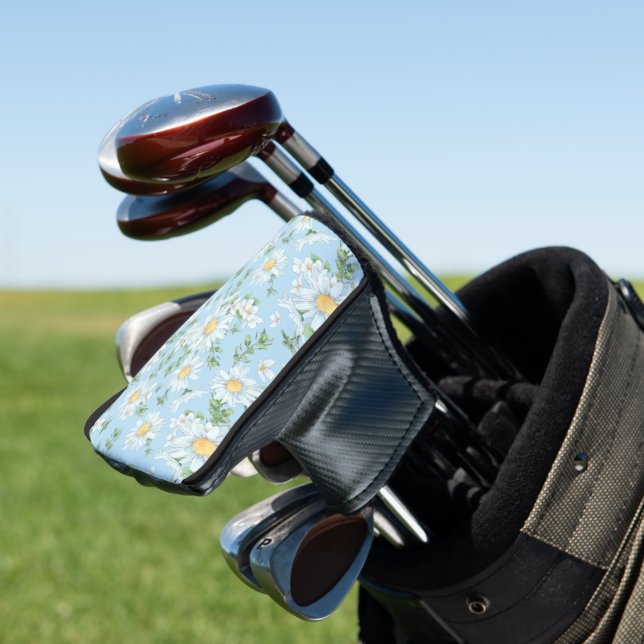 Pastel Daisy Flower Garden Muster Golf Headcover (In Situ)