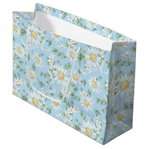 Pastel Daisy Flower Garden Muster Große Geschenktüte