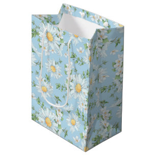Pastel Daisy Flower Garden Muster Mittlere Geschenktüte