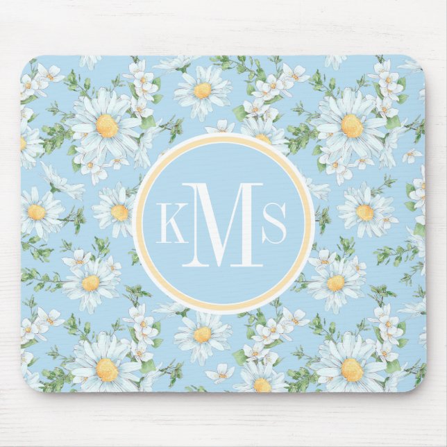 Pastel Daisy Flower Garden Muster Mousepad (Vorne)