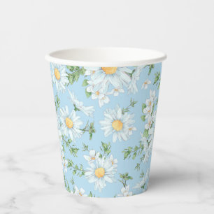 Pastel Daisy Flower Garden Muster Pappbecher