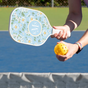 Pastel Daisy Flower Garden Muster Pickleball Schläger