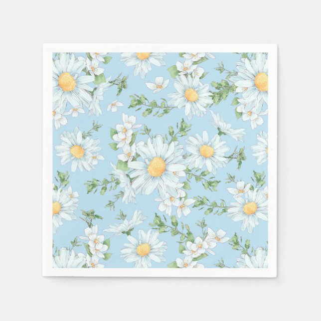 Pastel Daisy Flower Garden Muster Serviette (Vorderseite)