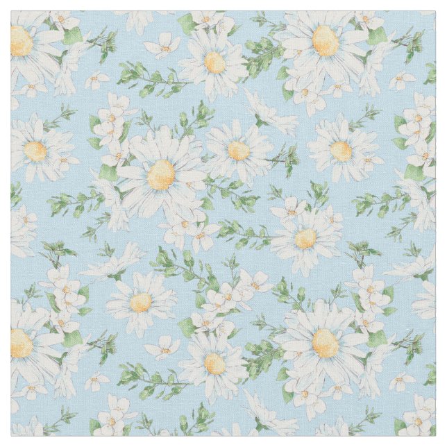 Pastel Daisy Flower Garden Muster Stoff (Nahaufnahme)